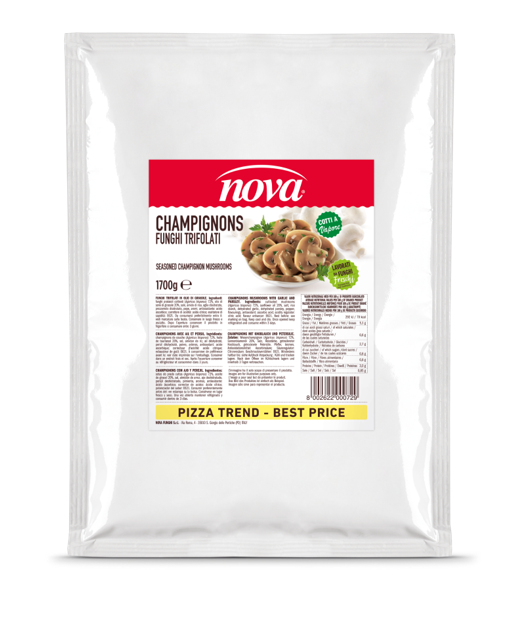 nova prodotti 2 lunga conservazione funghi e carciofi funghi champ trifolati in busta pizza trend kg 1 7 nova 0