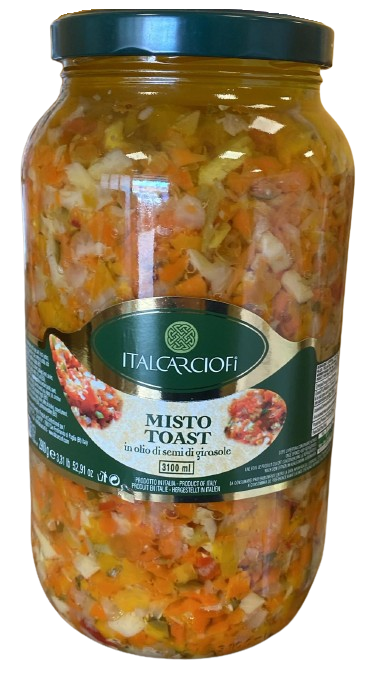 italcarciofi prodotti 2 lunga conservazione vasi e bocce in olio boccia misto toast in olio kg 3 1 italcarciofi 0
