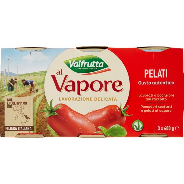 valfrutta prodotti 2 lunga conservazione pomodoro pomodori pelati al vapore gr 400x3 valfrutta 0