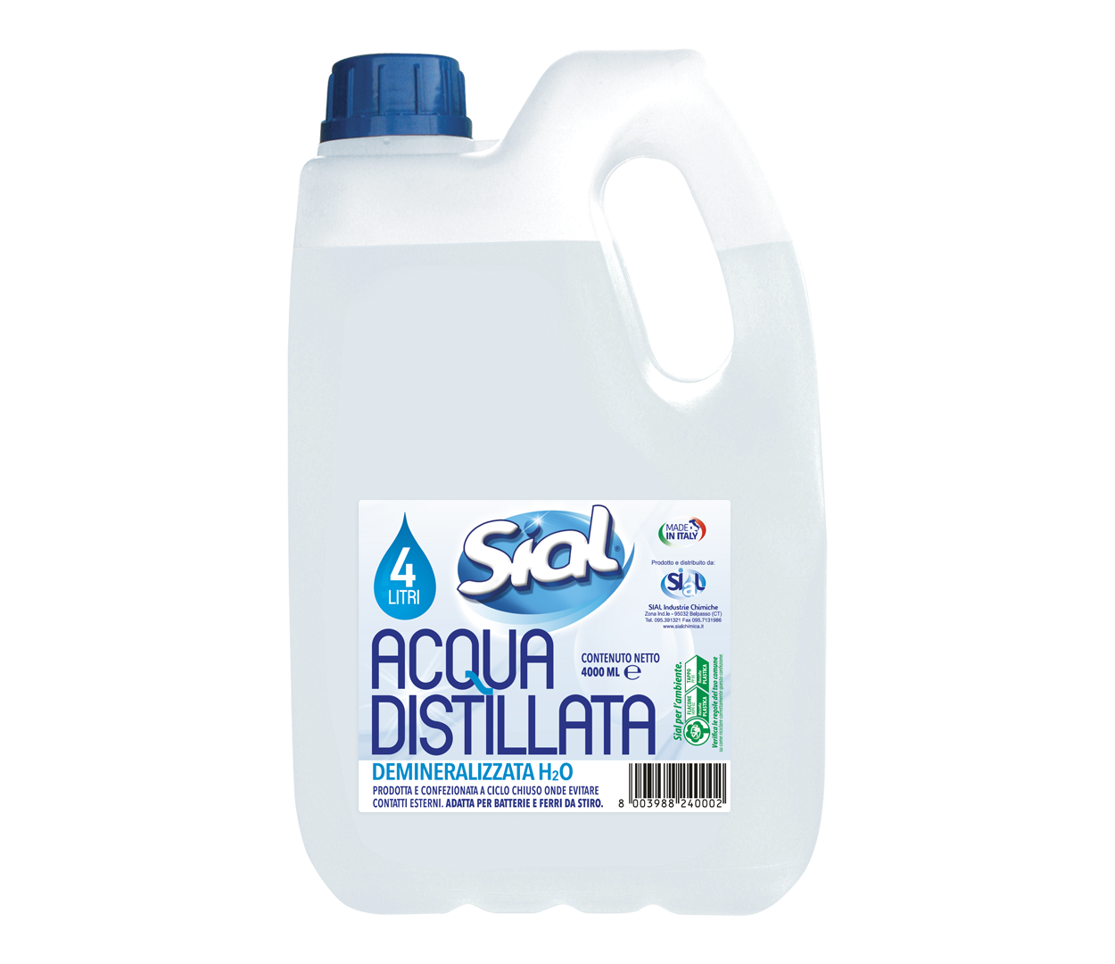 sial prodotti 2 lunga conservazione detergenza acqua distillata lt 4 sial 0