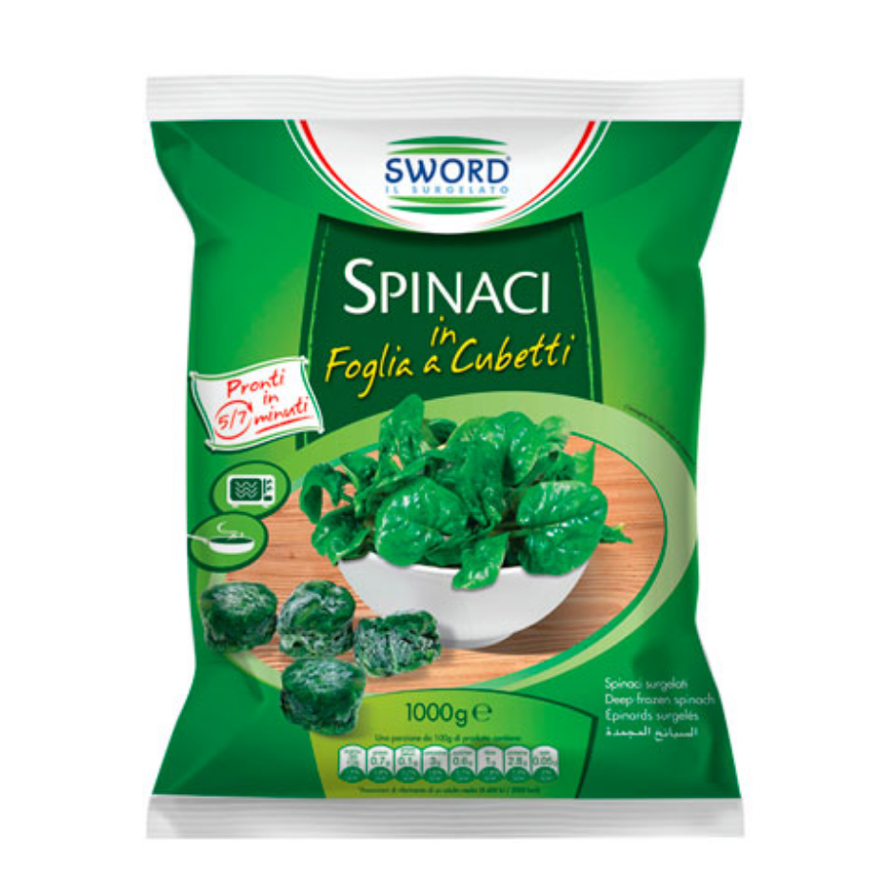sword prodotti 4 surgelati patate verdure e piselli spinaci cubetti kg 1x10 sword 0