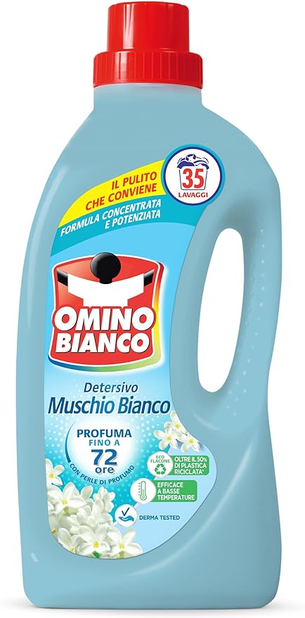 omino bianco prodotti 2 lunga conservazione detergenza omino bianco lavatrice muschio bianco 35 lavaggi 0