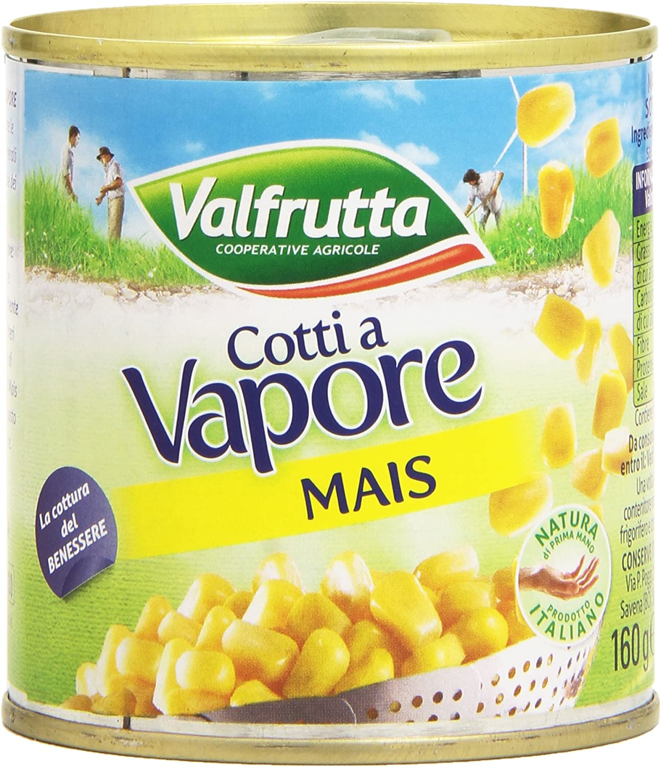 valfrutta prodotti 2 lunga conservazione legumi e verdure in latta mais cotto a vapore gr 160x3 valfrutta 0