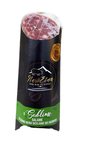 azienda agricola mulinello prodotti 1 fresco salumi salame siciliano suino nero gr 190 mulinello 0