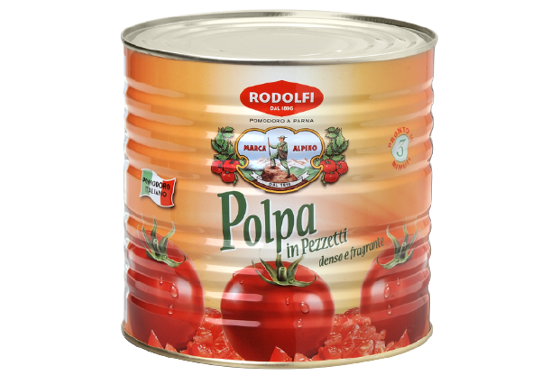 rodolfi prodotti 2 lunga conservazione pomodoro polpa a pezzi alpino kg 3 rodolfi 0