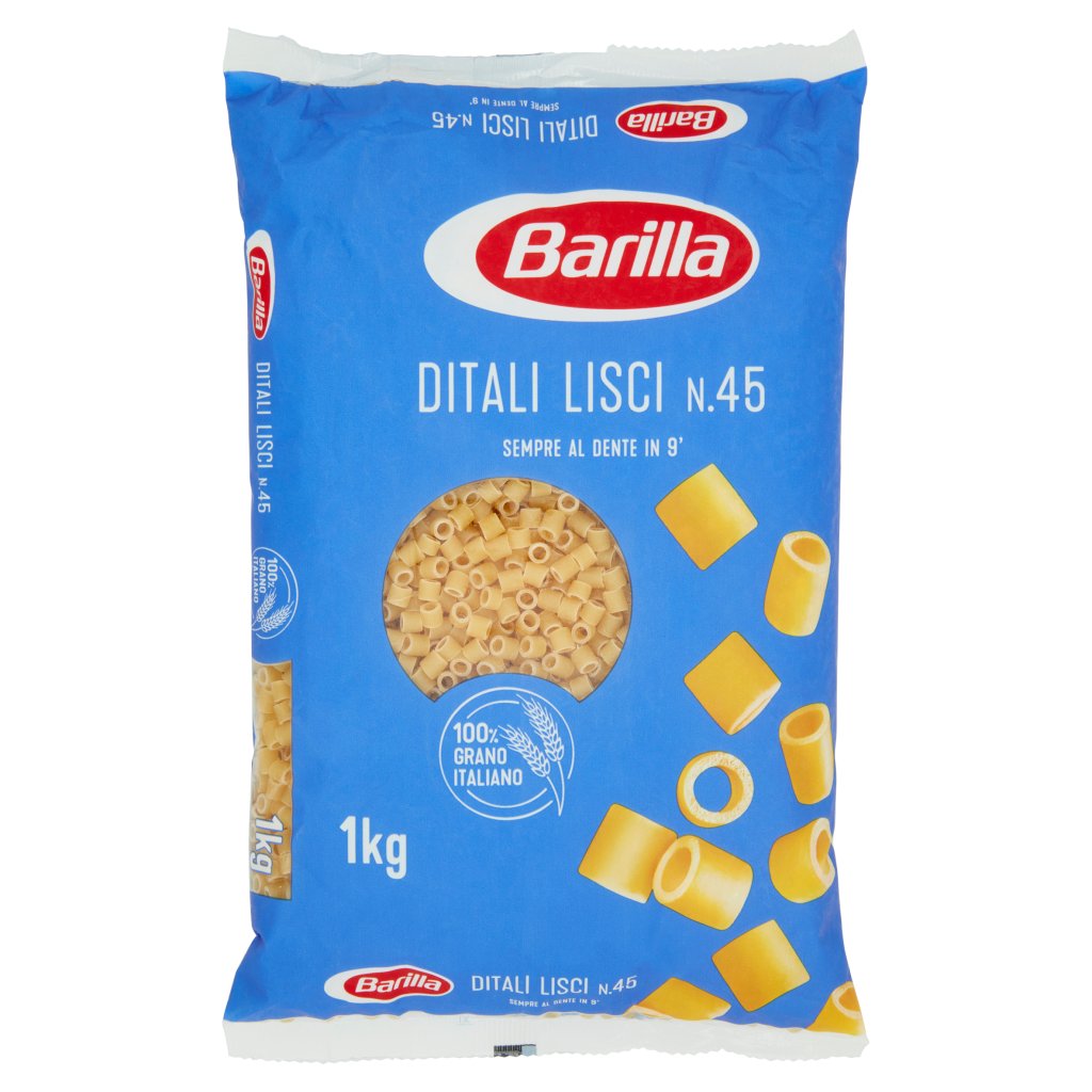 BARILLA-Prodotti-2-LUNGA CONSERVAZIONE-Pasta, Pancarrè e Pangrattato-PASTA DITALI LISCI N 45 KG 1 BARILLA-0