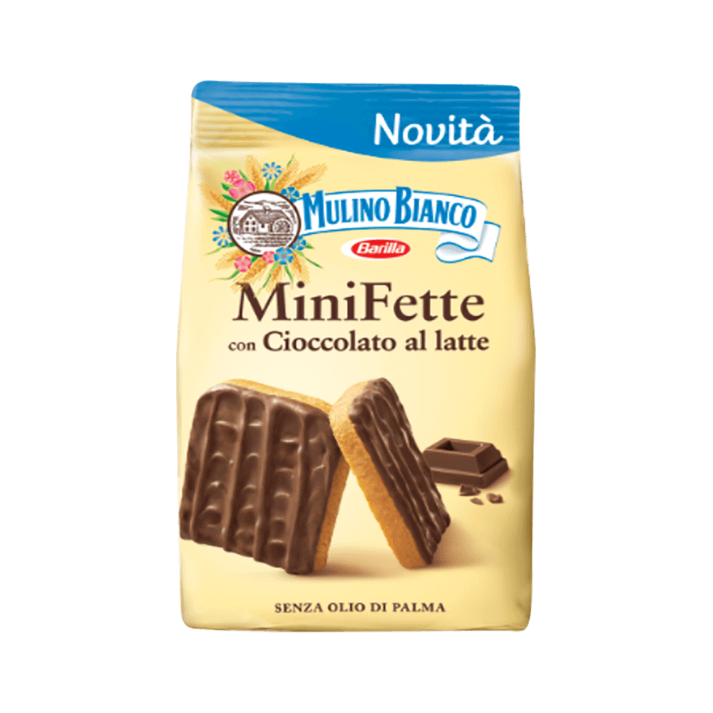 mulino bianco prodotti 2 lunga conservazione dolciaria e salato minifette con cioccolato al latte gr 110 mulino bianco 0