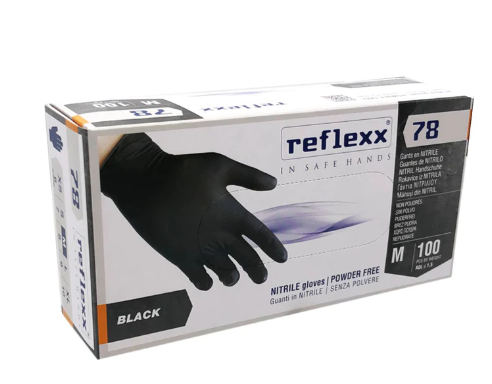 reflexx prodotti 2 lunga conservazione tovaglie e carte speciali guanti neri monouso medium pz 100 nitrile reflexx 0