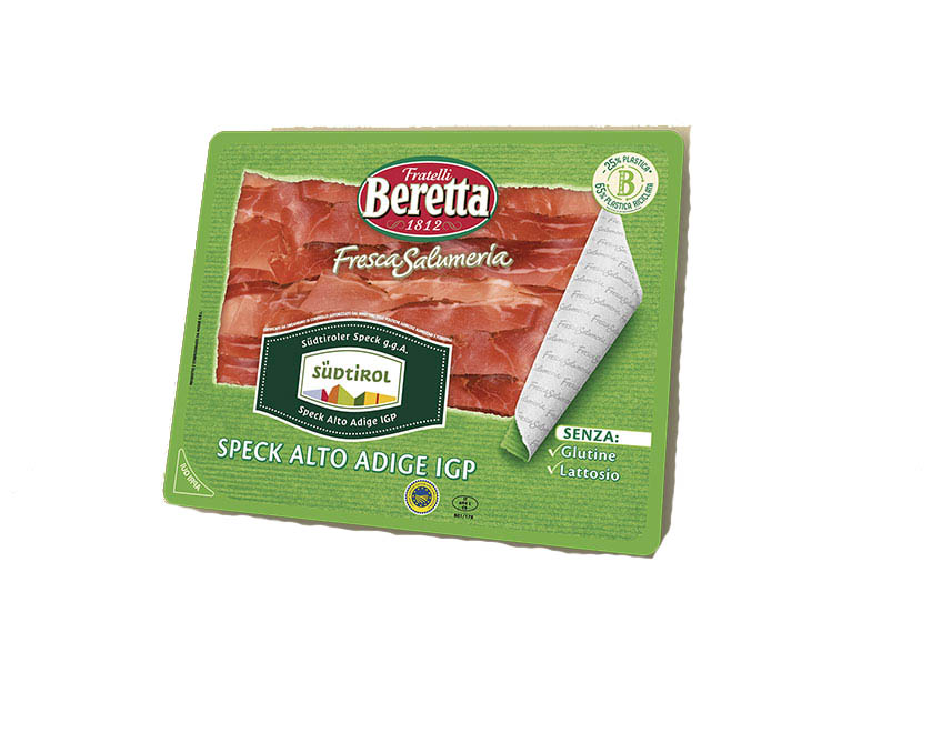 beretta prodotti 1 fresco salumi affettati speck alto adige igp affettata gr 100 beretta 0