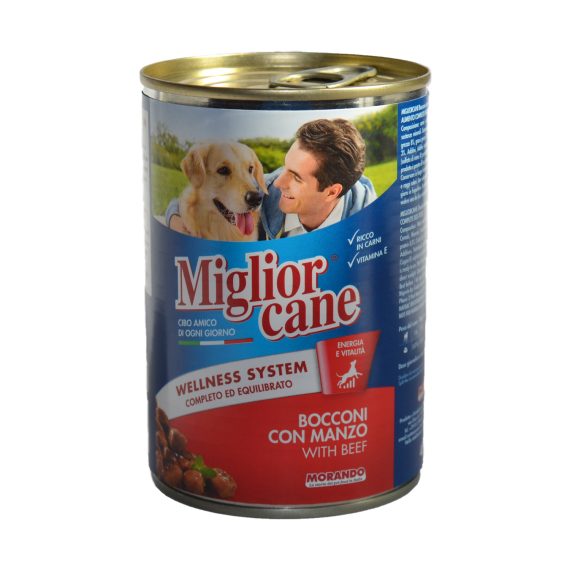 MIGLIOR CANE-Prodotti-2-LUNGA CONSERVAZIONE-Alimenti per animali-MIGLIOR CANE MANZO GR.405-0